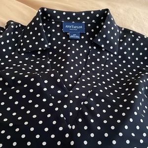 Ann Taylor silk polka dot blouse